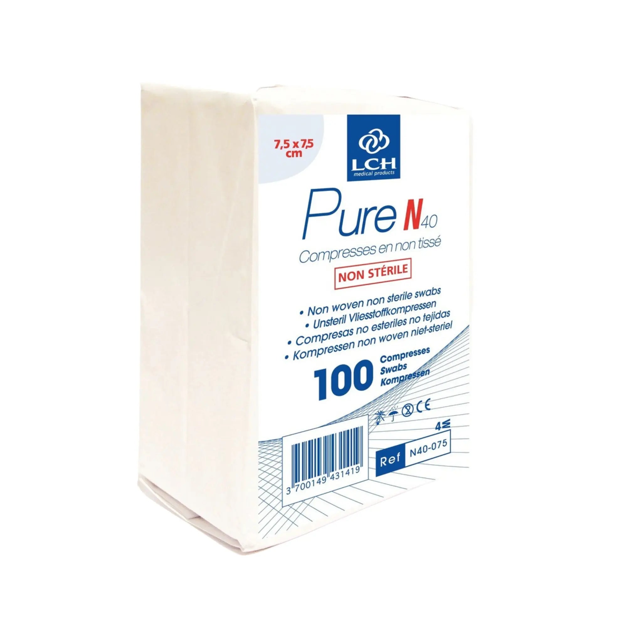 100 compresses non-tissées non stériles - LCH - Différentes dimensions