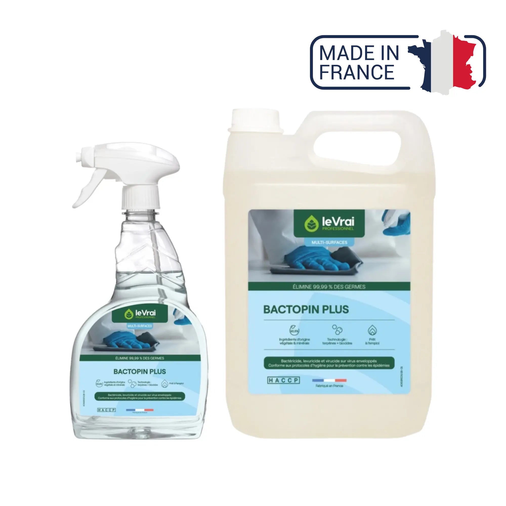 Bactopin Plus - Détergent désinfectant - 2 contenances - Le Vrai Professionnel Le Vrai Professionnel 