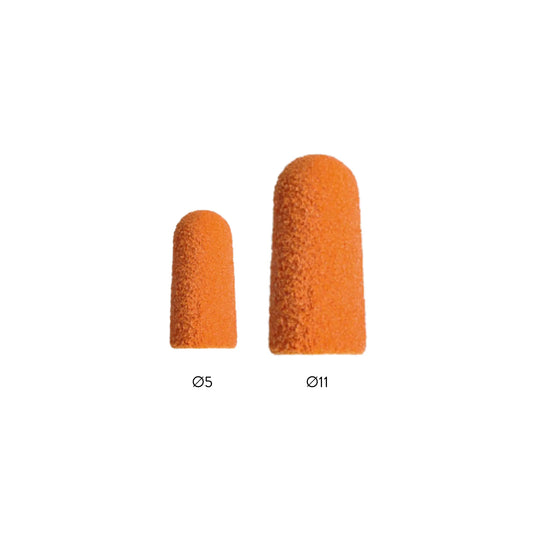 Orange Conical Caps SK-PODO X10 - Ø 5mm or 11mm - Fine, Medium or Coarse Grain - Lukas Podological Lukas Podological  Fine-5