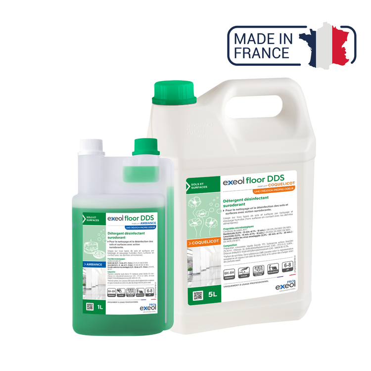 Exeol Floor DDS - Détergent désinfectant surodorant sols et surfaces - Sodel Exeol 