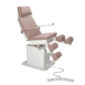 Fauteuil de pédicurie - MOON - Relevage électrique - Filaire - Ruck My Podologie  Taupe-3-moteurs-Blanc