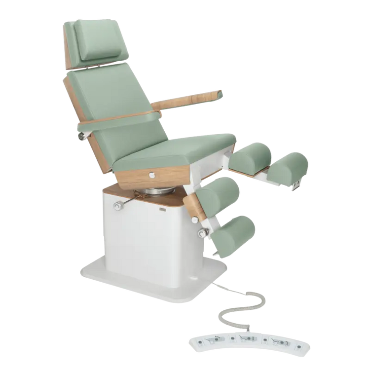 Fauteuil de pédicurie - MOON - Relevage électrique - Filaire - Ruck My Podologie  Sauge-5-moteurs-Chêne