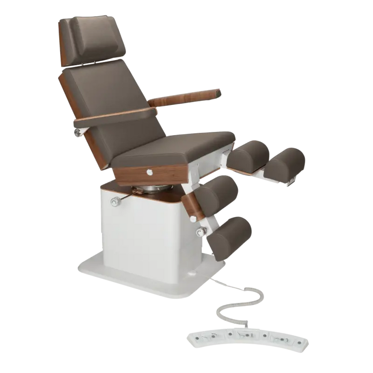 Fauteuil de pédicurie - MOON - Relevage électrique - Filaire - Ruck My Podologie  Expresso-5-moteurs-Noyer
