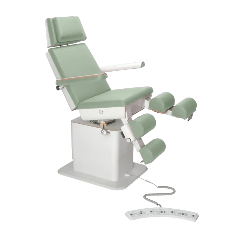 Fauteuil de pédicurie - MOON - Relevage électrique - Filaire - Ruck My Podologie  Sauge-3-moteurs-2-Blanc