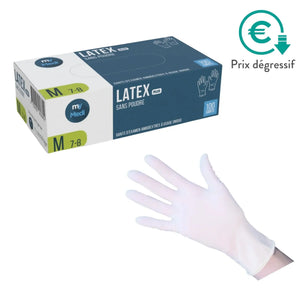 Gants d'examen - Latex - Sans poudre - Ambidextres - Boite de 100 - My Médical My Medical 