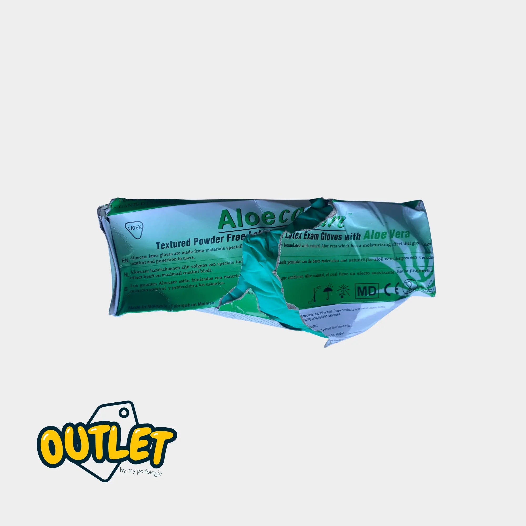 Gants d'examen - Latex avec Aloé Véra - Sans poudre - Taille M - My Podologie // Défaut MP 