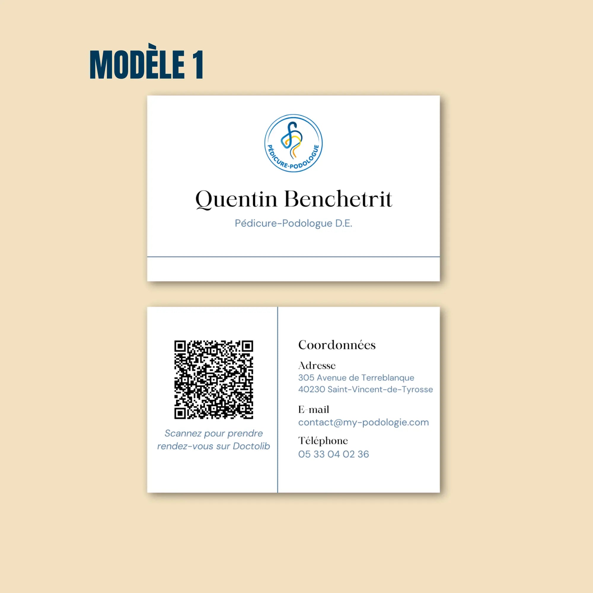 Impression & création de cartes de visite My Podologie  Modèle-1-500-cartes