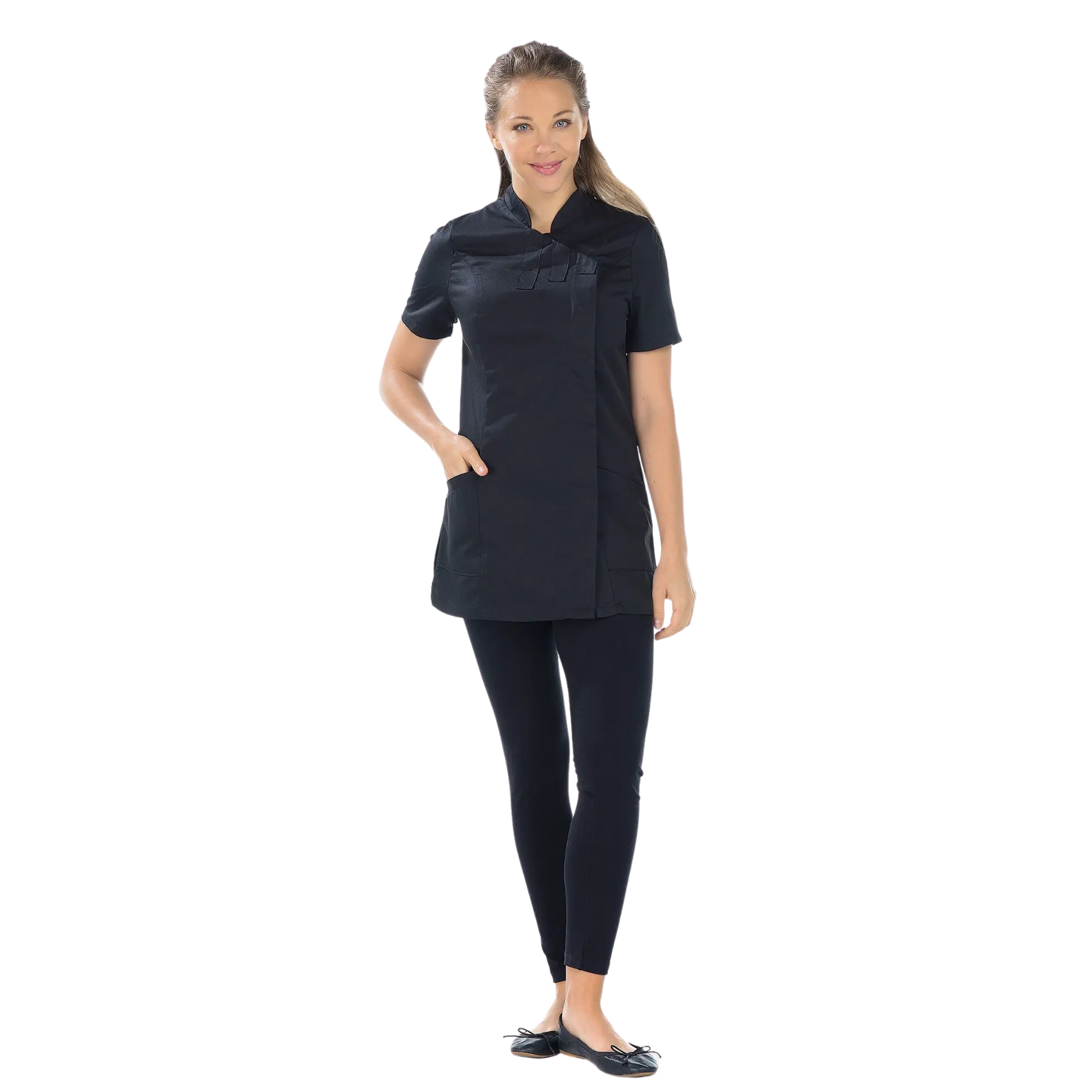 Inès - Blouse longue - Manches courtes - Femme - 105 cm 