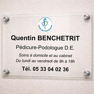 Personalizable professional pedicure-podiatrist plaque My Podology 