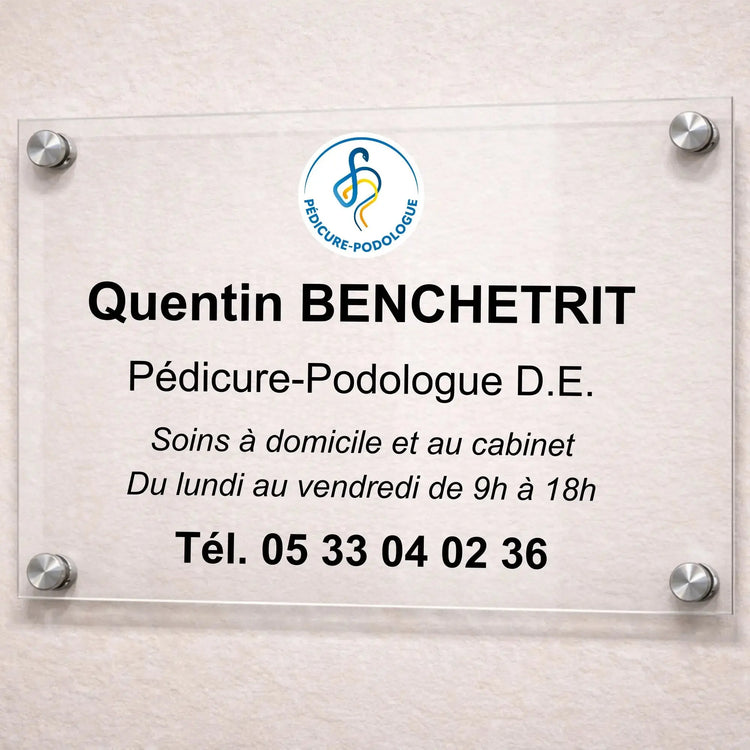 Personalizable professional pedicure-podiatrist plaque My Podology 