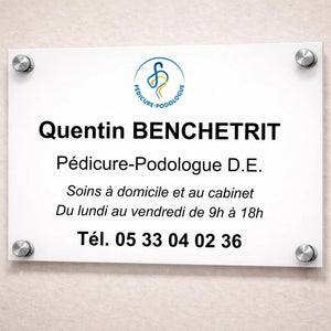 Personalizable professional pedicure-podiatrist plaque My Podology 