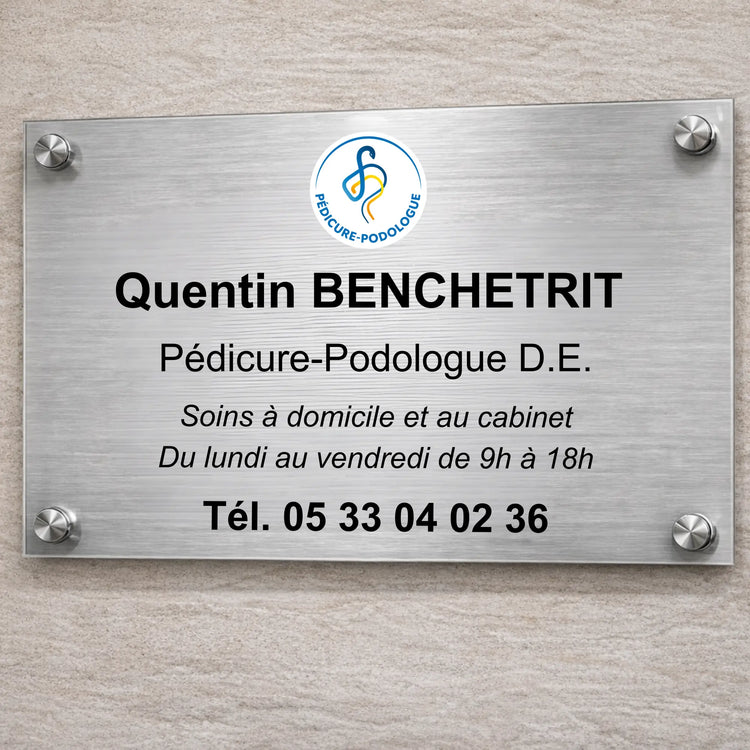Personalizable professional pedicure-podiatrist plaque My Podology 