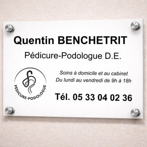 Personalizable professional pedicure-podiatrist plaque My Podology 