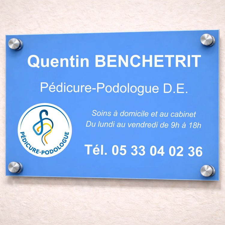 Personalizable professional pedicure-podiatrist plaque My Podology 