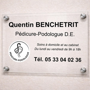 Personalizable professional pedicure-podiatrist plaque My Podology 