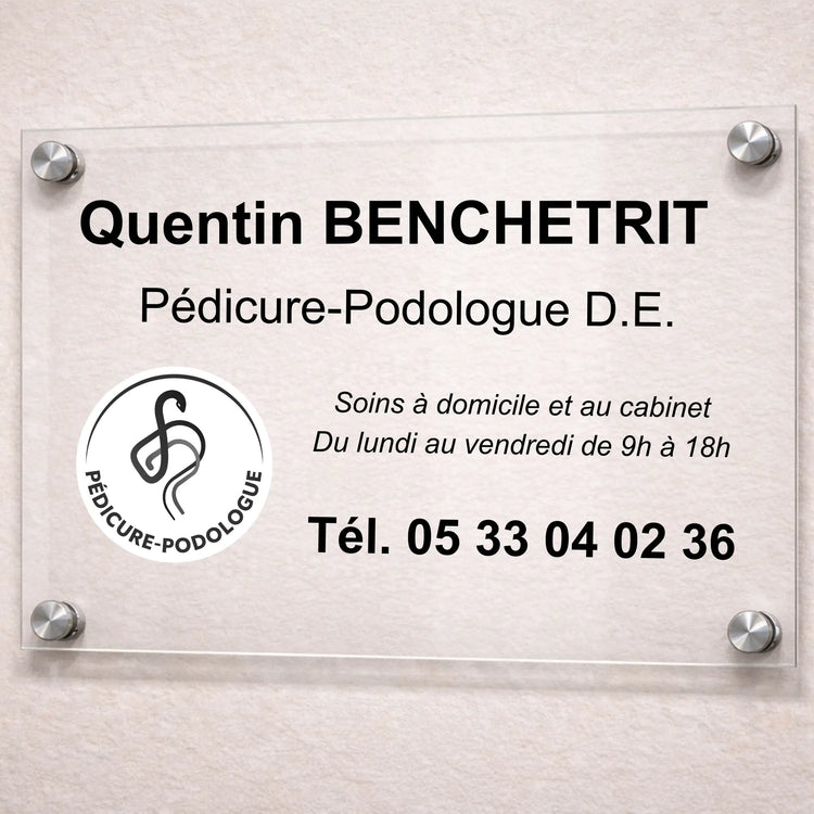 Personalizable professional pedicure-podiatrist plaque My Podology 