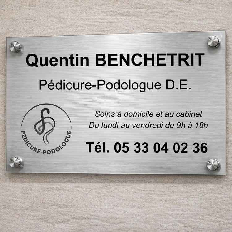 Personalizable professional pedicure-podiatrist plaque My Podology 