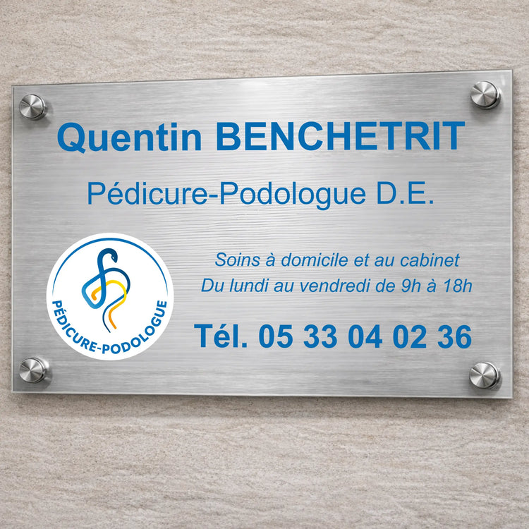 Personalizable professional pedicure-podiatrist plaque My Podology 
