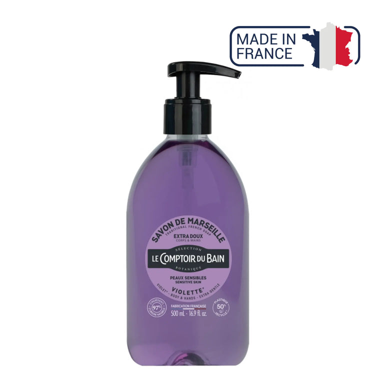 Savon de Marseille liquide Violette - 500ml - Le Comptoir du Bain - My Podologie