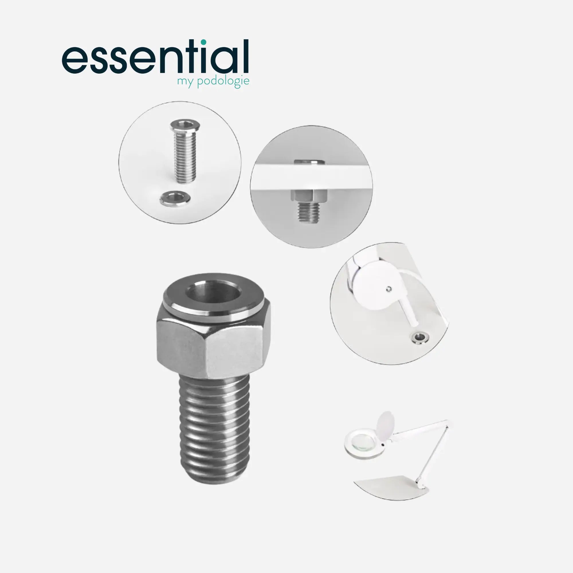 Support de Lampe loupe tubulaire en inox - Essential by My Podologie Essential 